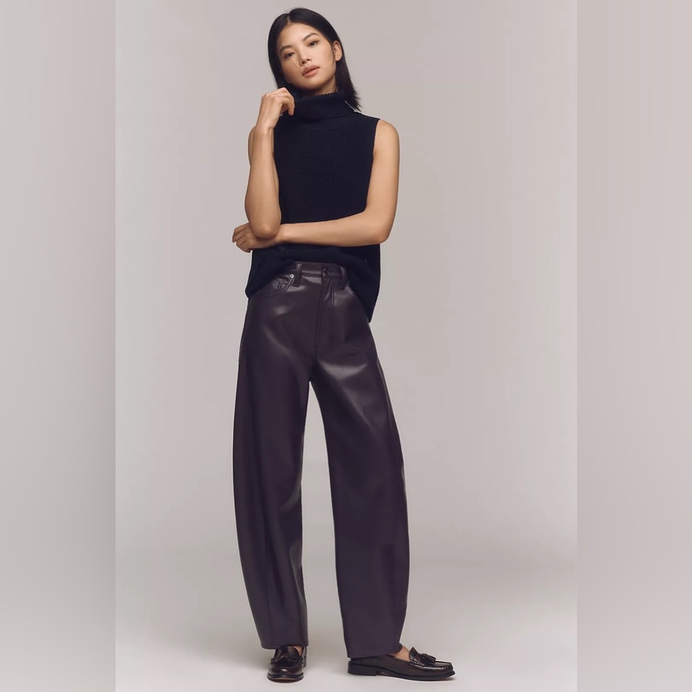 AGOLDE Luna Pieced Leather Barrel Pants